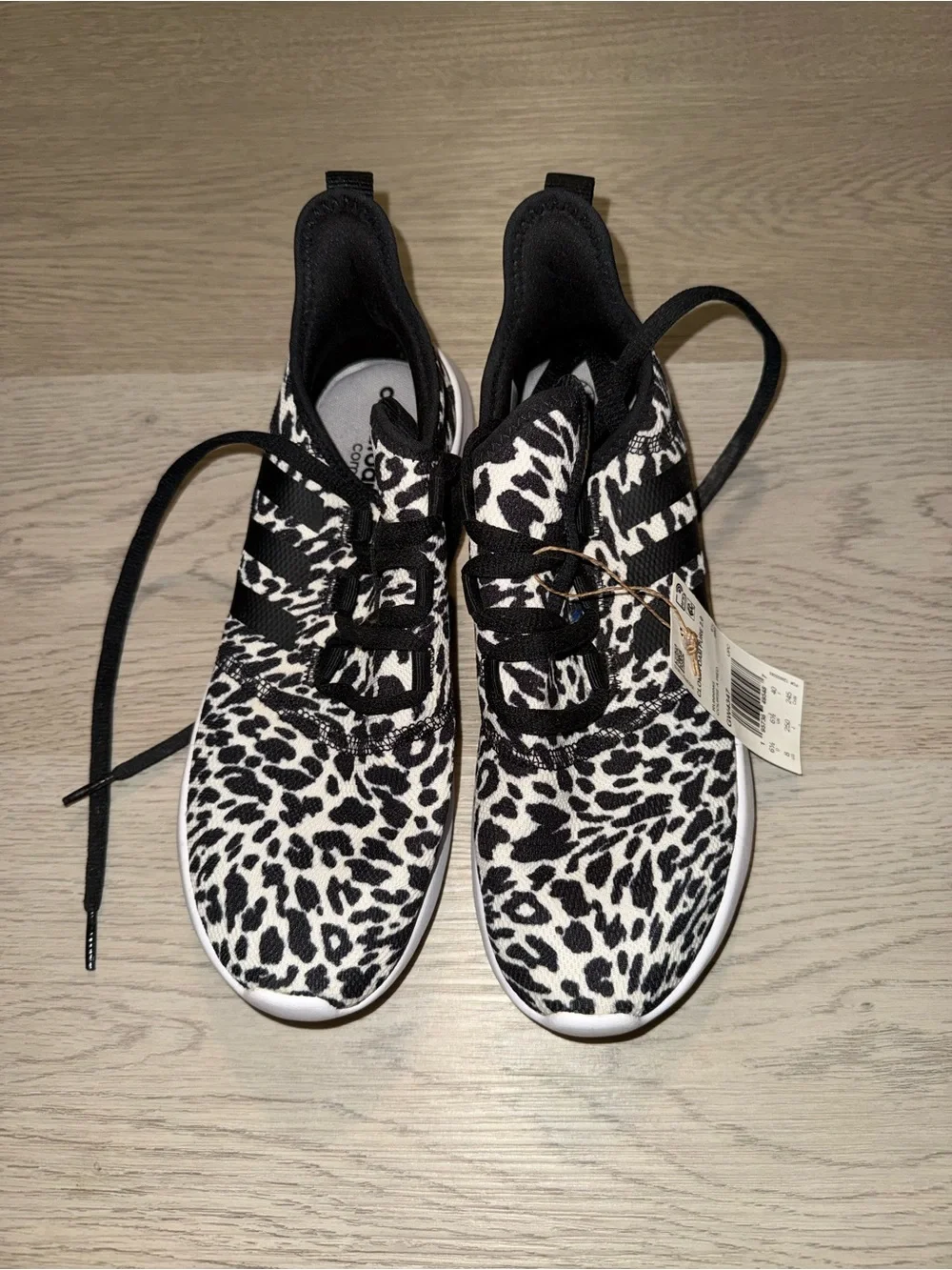 NWT Adidas Women’s Black & White Leopard Print Sneakers